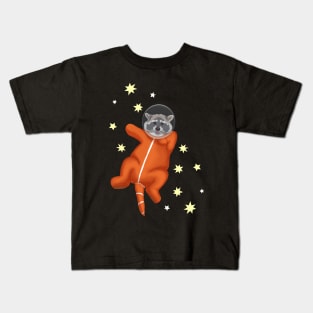 Space Raccoon. Raccoon astronaut in an orange space suit Kids T-Shirt